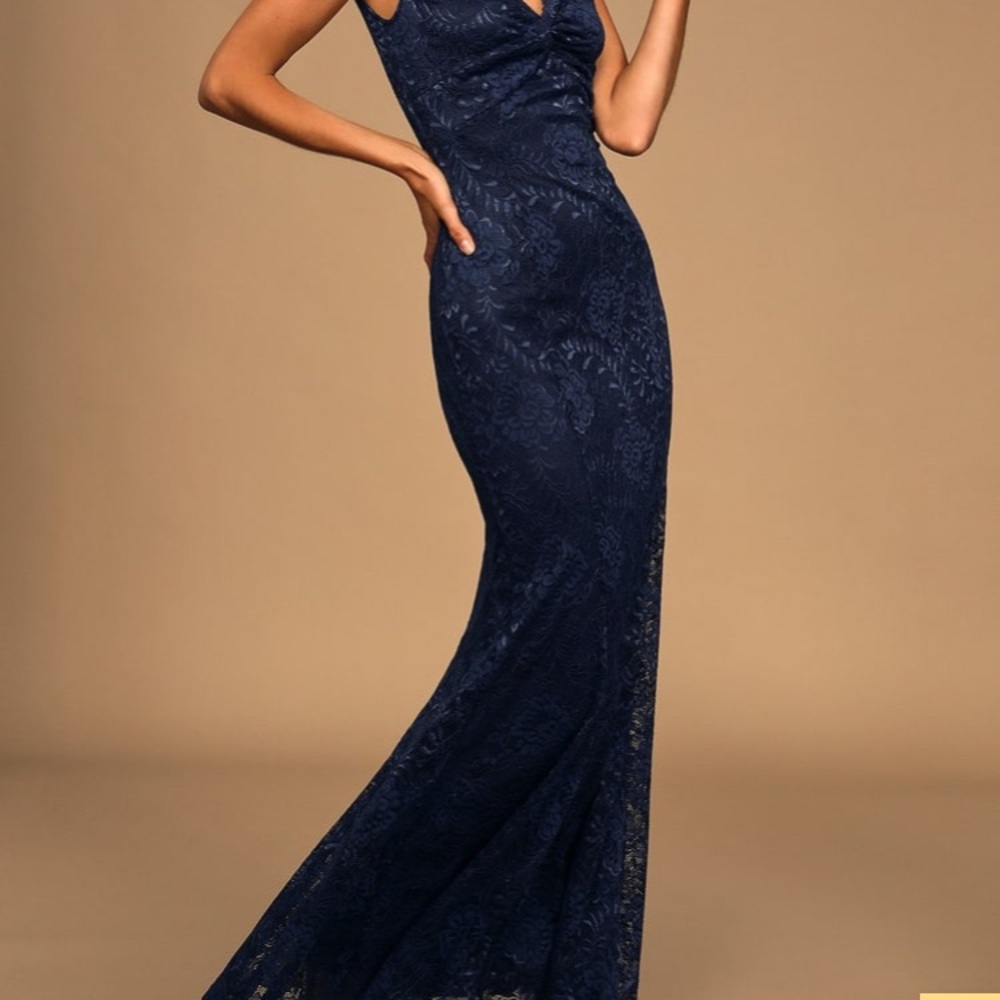 Navy Lace Formal~Size Medium; NWT